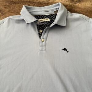 Tommy Bahama IslandZone Polo Shirt Men XL Light Blue Short Sleeve Wicking Supima